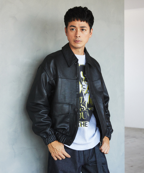 A2 レザーショートブルゾン（ライダースジャケット）｜EDIFICE