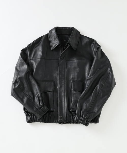 A-2 ウエスタンデザイン ショート丈 本革レザー ボンバージャケット ブルゾン A2 レザーショートブルゾン（ライダースジャケット）｜EDIFICE
