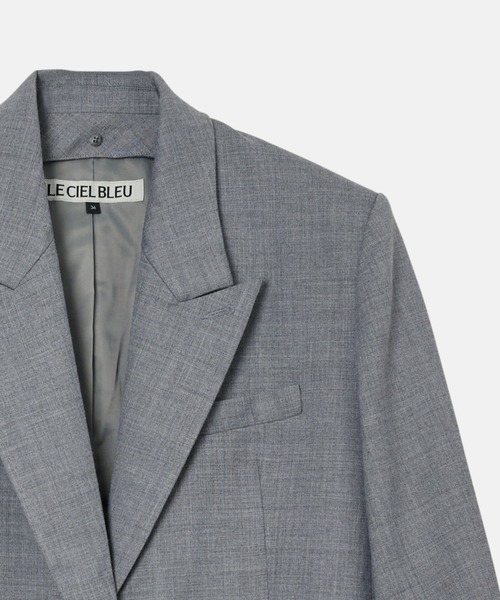 LE CIEL BLEU(ルシェルブルー)の「テーラードジャケットwリムーバブルカラー / Tailored Jacket w/Removable Collar(テーラードジャケット・レディース・チャコールグレー/ブラウン・36/34)」の3枚目の写真