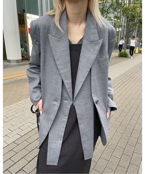 LE CIEL BLEU(ルシェルブルー)の「テーラードジャケットwリムーバブルカラー / Tailored Jacket w/Removable Collar(テーラードジャケット・レディース・チャコールグレー/ブラウン・36/34)」の15枚目の写真