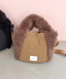 フェイクファー×キルティング2wayトートバッグ