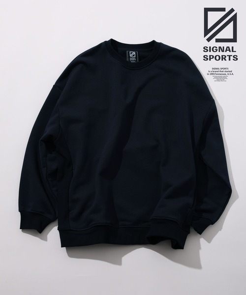 SIGNAL SPORTS(シグナルスポーツ)の「【SIGNAL SPORTS】heavy weight sweat crew/13oz ヘビーウェイトスウェットクルー(スウェット・メンズ・その他4/ブラック/ネイビー・MEDIUM/LARGE)」の1枚目の写真