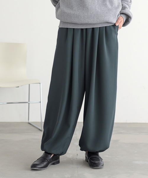 n'OrLABEL（ノアールレーベル）の「『とろみタックバルーンパンツ』（その他パンツ・レディース・ブルーグリーン/ブラック/ベージュ・FREE）」の5枚目の写真