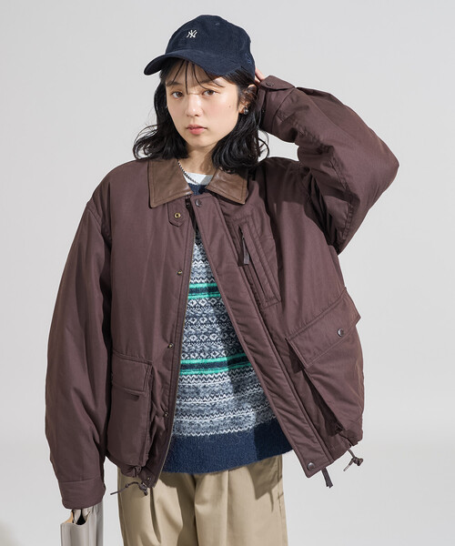 コットンナイロン ショートブルゾン/ 中綿ブルゾン（ブルゾン