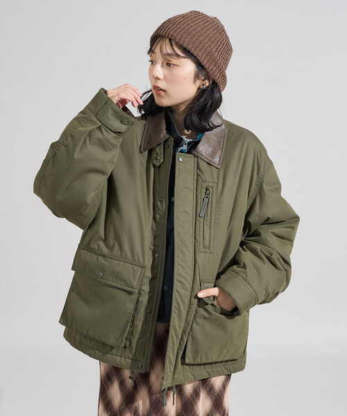 セール】コットンナイロン ショートブルゾン/ 中綿ブルゾン（ブルゾン