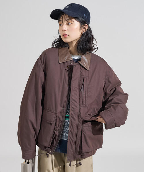 セール】コットンナイロン ショートブルゾン/ 中綿ブルゾン（ブルゾン