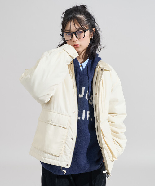 FREAK'S STORE(フリークスストア)の「コットンナイロン ショートブルゾン/ 中綿ブルゾン(ブルゾン・レディース・ブラウン/オリーブ/オフホワイト・フリ-)」の18枚目の写真