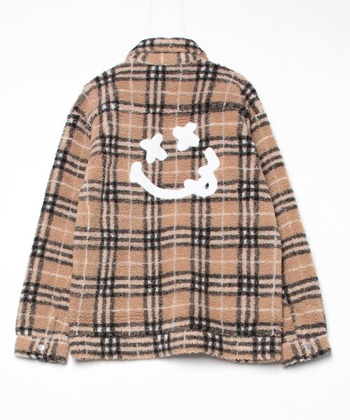 STUD MUFFIN（スタッドマフィン）の「STUD MUFFIN/スタッドマフィン/ブロックチェックムックボア サガラパッチワーク ブルゾン（ブルゾン・メンズ・ベージュ/ブラック・2/3/4）」の3枚目の写真