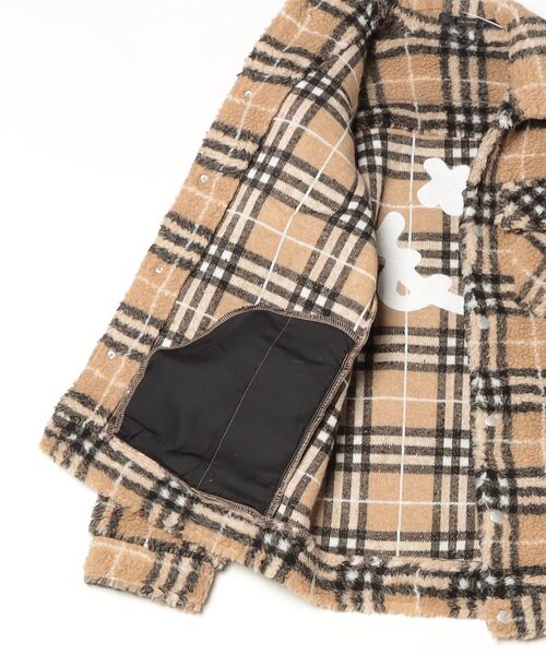 STUD MUFFIN（スタッドマフィン）の「STUD MUFFIN/スタッドマフィン/ブロックチェックムックボア サガラパッチワーク ブルゾン（ブルゾン・メンズ・ベージュ/ブラック・2/3/4）」の22枚目の写真
