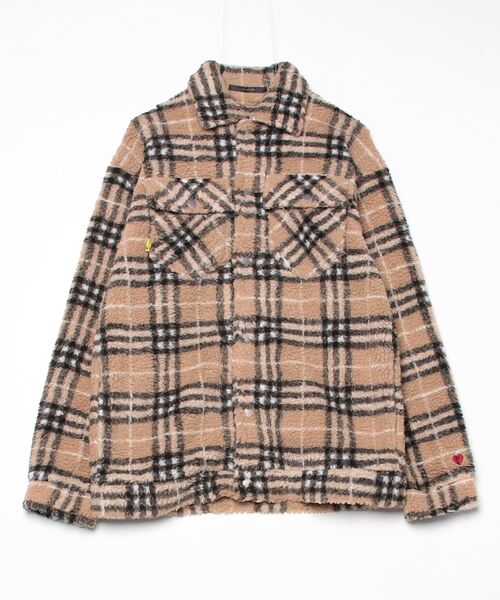 STUD MUFFIN（スタッドマフィン）の「STUD MUFFIN/スタッドマフィン/ブロックチェックムックボア サガラパッチワーク ブルゾン（ブルゾン・メンズ・ベージュ/ブラック・2/3/4）」の15枚目の写真