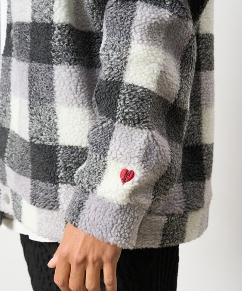 STUD MUFFIN（スタッドマフィン）の「STUD MUFFIN/スタッドマフィン/ブロックチェックムックボア サガラパッチワーク ブルゾン（ブルゾン・メンズ・ベージュ/ブラック・2/3/4）」の19枚目の写真