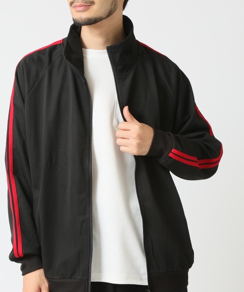 セール】袖2本ライン入り ハイネックトラックジャケット
