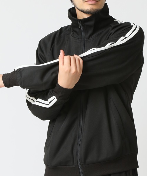 セール】袖2本ライン入り ハイネックトラックジャケット