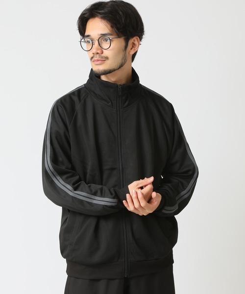 セール】袖2本ライン入り ハイネックトラックジャケット