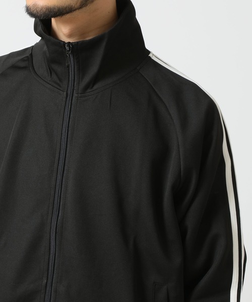 セール】袖2本ライン入り ハイネックトラックジャケット ジャージ