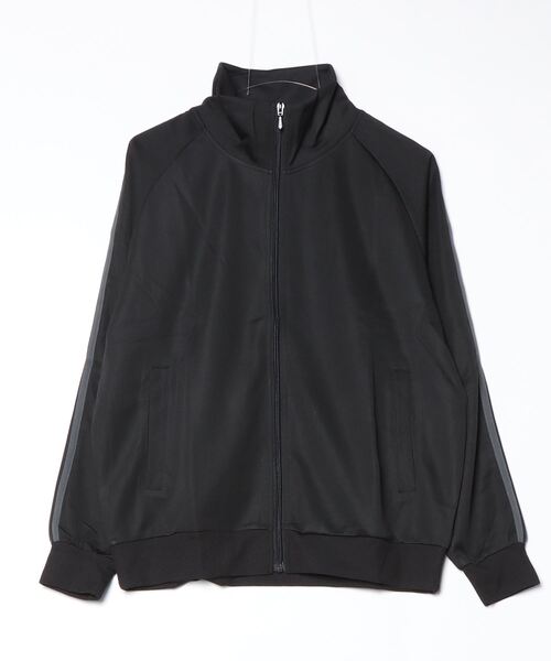 セール】袖2本ライン入り ハイネックトラックジャケット ジャージ