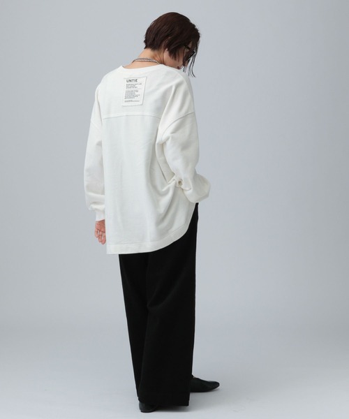 LEPSIM（レプシィム）の「ロゴパッチリメイク裏毛プルオーバー　591711（Tシャツ/カットソー・レディース・チャコールグレー/オフホワイト/イエロー・FREE）」の8枚目の写真