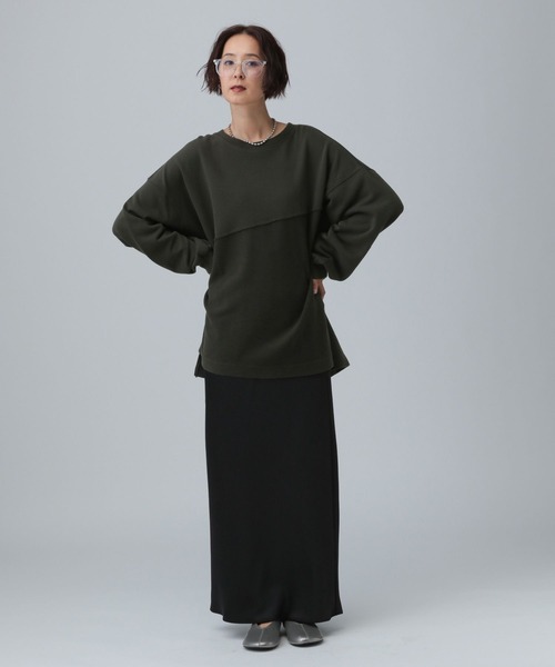 LEPSIM（レプシィム）の「ロゴパッチリメイク裏毛プルオーバー　591711（Tシャツ/カットソー・レディース・チャコールグレー/オフホワイト/イエロー・FREE）」の15枚目の写真