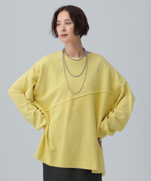 LEPSIM（レプシィム）の「ロゴパッチリメイク裏毛プルオーバー　591711（Tシャツ/カットソー・レディース・チャコールグレー/オフホワイト/イエロー・FREE）」の16枚目の写真