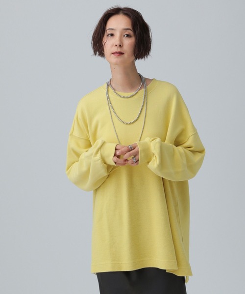 LEPSIM（レプシィム）の「ロゴパッチリメイク裏毛プルオーバー　591711（Tシャツ/カットソー・レディース・チャコールグレー/オフホワイト/イエロー・FREE）」の17枚目の写真