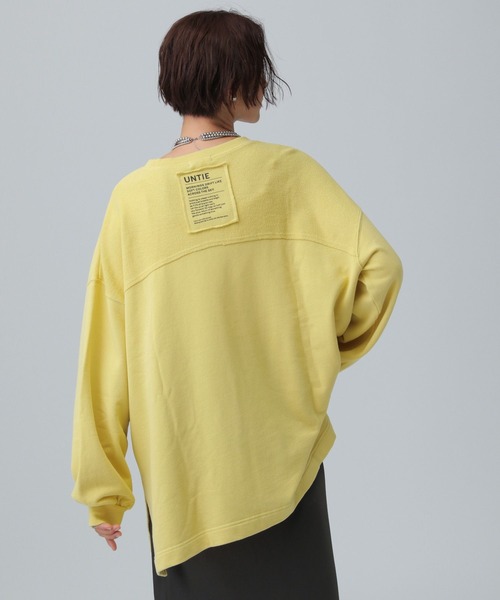 LEPSIM（レプシィム）の「ロゴパッチリメイク裏毛プルオーバー　591711（Tシャツ/カットソー・レディース・チャコールグレー/オフホワイト/イエロー・FREE）」の18枚目の写真