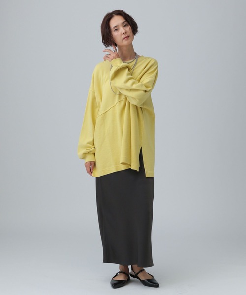 LEPSIM（レプシィム）の「ロゴパッチリメイク裏毛プルオーバー　591711（Tシャツ/カットソー・レディース・チャコールグレー/オフホワイト/イエロー・FREE）」の19枚目の写真