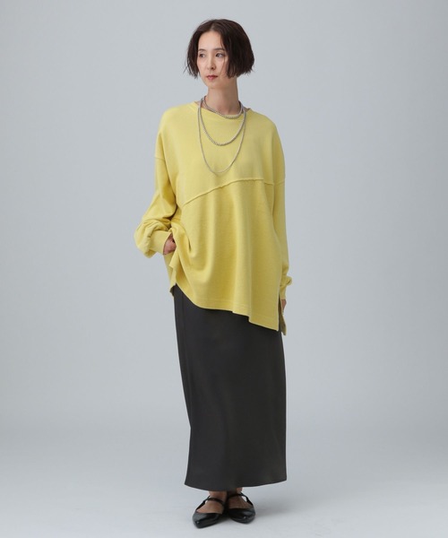 LEPSIM（レプシィム）の「ロゴパッチリメイク裏毛プルオーバー　591711（Tシャツ/カットソー・レディース・チャコールグレー/オフホワイト/イエロー・FREE）」の20枚目の写真