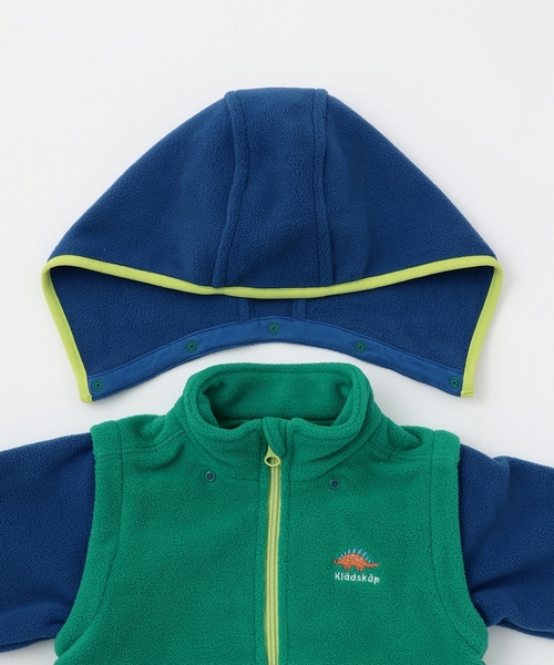 kladskap（クレードスコープ）の「恐竜切替3wayフリースパーカ（ブルゾン・キッズ・グリーン/ネイビー・90cm/100cm/110cm/120cm/130cm）」の6枚目の写真