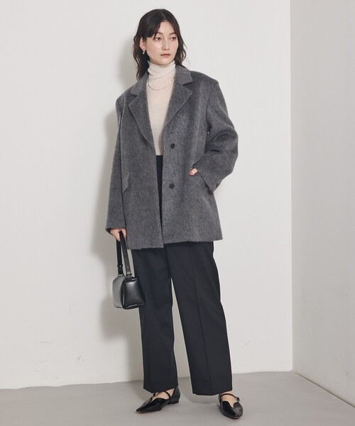 qualite（カリテ）の「シャギージャコット/秋服/冬服/シャギーコート/ジャケット/オーバージャケット/シャギージャケット（テーラードジャケット・レディース・グレー/グレイッシュベージュ・38/36）」の8枚目の写真