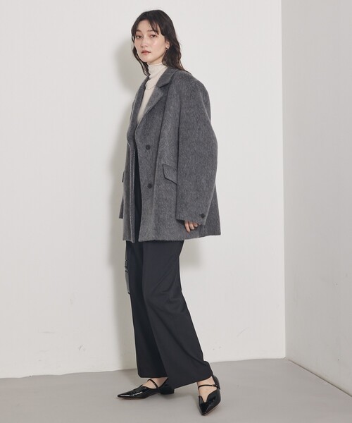 qualite（カリテ）の「シャギージャコット/秋服/冬服/シャギーコート/ジャケット/オーバージャケット/シャギージャケット（テーラードジャケット・レディース・グレー/グレイッシュベージュ・38/36）」の10枚目の写真