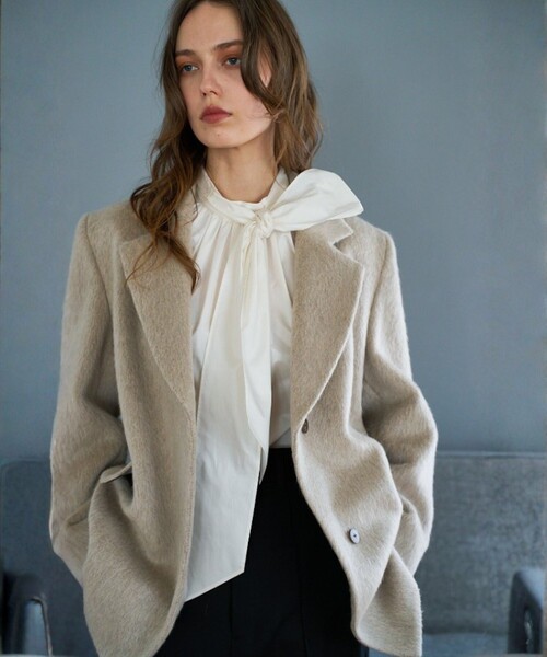 qualite（カリテ）の「シャギージャコット/秋服/冬服/シャギーコート/ジャケット/オーバージャケット/シャギージャケット（テーラードジャケット・レディース・グレー/グレイッシュベージュ・38/36）」の20枚目の写真