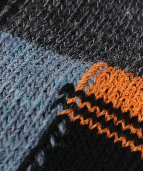 JOURNAL STANDARD（ジャーナルスタンダード）の「オリジナル パッチワーク クルー ソックス（ソックス/靴下・メンズ・ブラック系その他/ボルドー・FREE）」の3枚目の写真