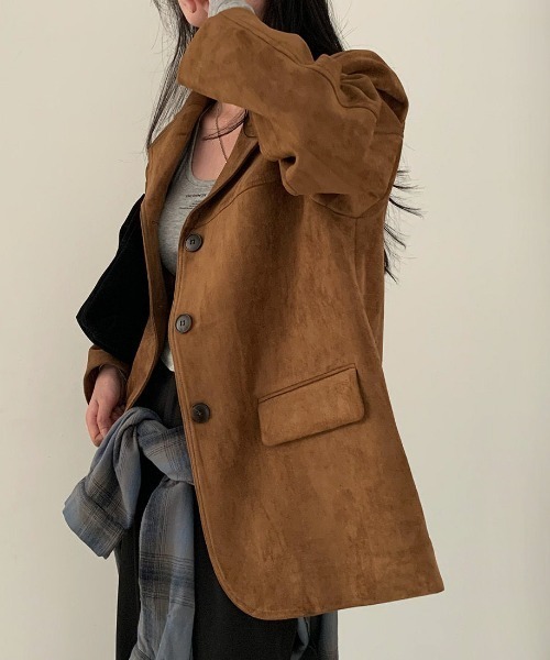 FREE STYLISTS(フリー スタイリスト)の「YUGA_YGMC Suede-like lapel single jacket(テーラードジャケット・レディース・キャメル/カーキ・FREE)」の14枚目の写真