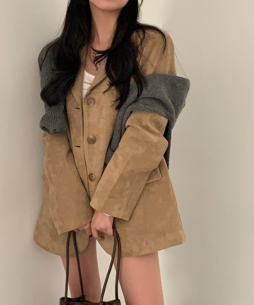 FREE STYLISTS(フリー スタイリスト)の「YUGA_YGMC Suede-like lapel single jacket(テーラードジャケット・レディース・キャメル/カーキ・FREE)」の7枚目の写真