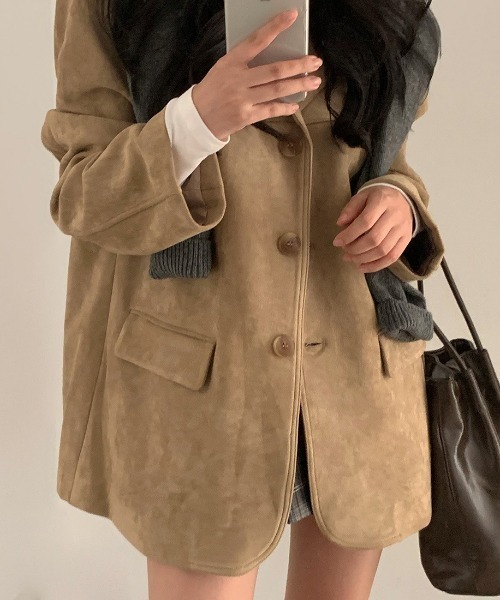 FREE STYLISTS(フリー スタイリスト)の「YUGA_YGMC Suede-like lapel single jacket(テーラードジャケット・レディース・キャメル/カーキ・FREE)」の10枚目の写真