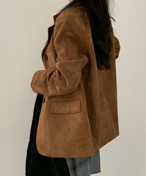 FREE STYLISTS(フリー スタイリスト)の「YUGA_YGMC Suede-like lapel single jacket(テーラードジャケット・レディース・キャメル/カーキ・FREE)」の17枚目の写真