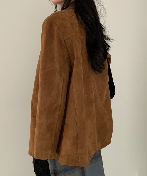 FREE STYLISTS(フリー スタイリスト)の「YUGA_YGMC Suede-like lapel single jacket(テーラードジャケット・レディース・キャメル/カーキ・FREE)」の16枚目の写真
