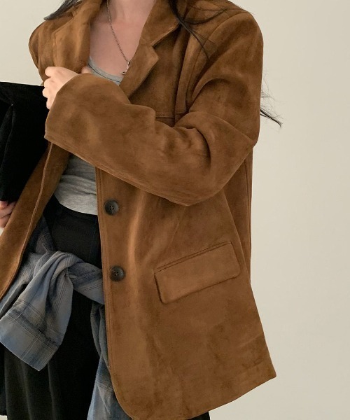 FREE STYLISTS(フリー スタイリスト)の「YUGA_YGMC Suede-like lapel single jacket(テーラードジャケット・レディース・キャメル/カーキ・FREE)」の20枚目の写真
