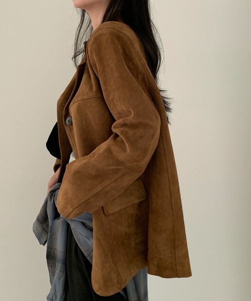 FREE STYLISTS(フリー スタイリスト)の「YUGA_YGMC Suede-like lapel single jacket(テーラードジャケット・レディース・キャメル/カーキ・FREE)」の19枚目の写真