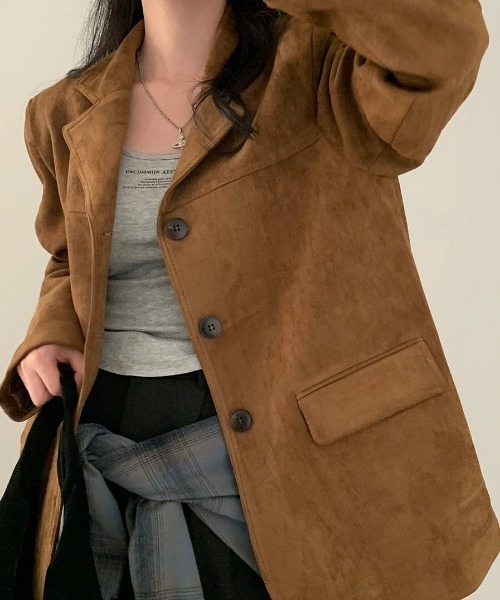 FREE STYLISTS(フリー スタイリスト)の「YUGA_YGMC Suede-like lapel single jacket(テーラードジャケット・レディース・キャメル/カーキ・FREE)」の21枚目の写真