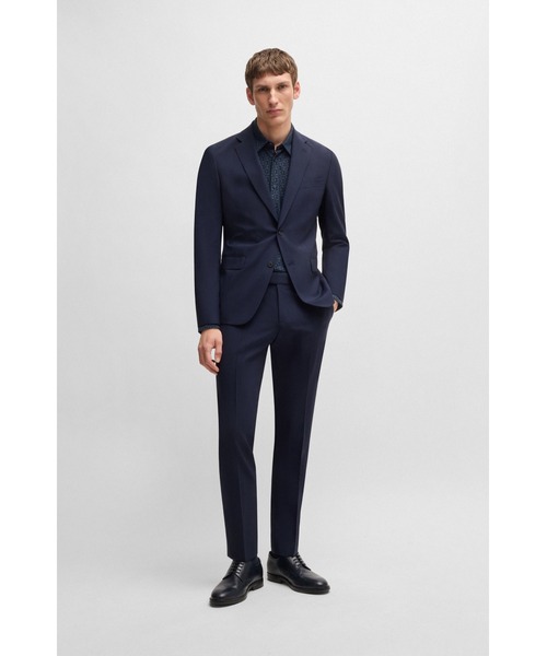 BOSS（ボス）の「スリムフィットシャツ パフォーマンスストレッチ ジャカード（シャツ/ブラウス・メンズ・ダークブルー・XXXL/M/S/L/XL）」の4枚目の写真