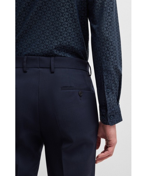 BOSS（ボス）の「スリムフィットシャツ パフォーマンスストレッチ ジャカード（シャツ/ブラウス・メンズ・ダークブルー・XXXL/M/S/L/XL）」の2枚目の写真