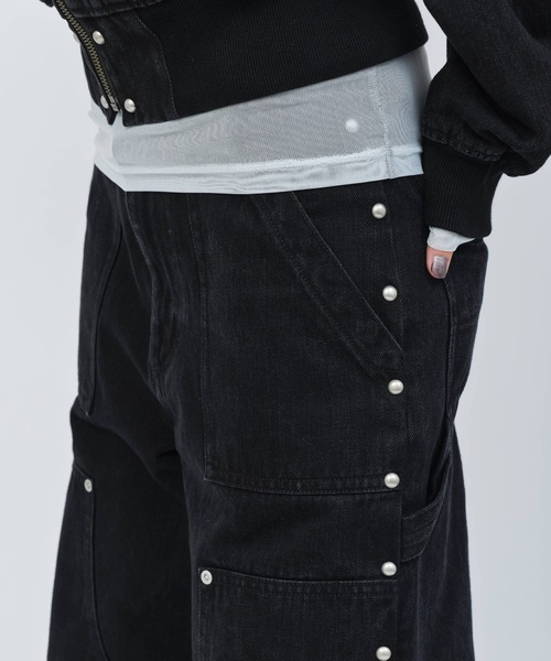 atmos pink(アトモスピンク)の「atmos pink Studs Denim Pants / アトモス ピンク スタッズ デニム パンツ(その他パンツ・レディース・ブルー/ブラック・S/M)」の4枚目の写真