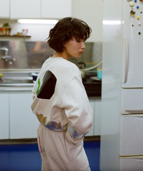 PAMM(パム)の「寛大なインテリアのスウェット(スウェット・レディース・アイボリー/杢グレー・3/2)」の20枚目の写真