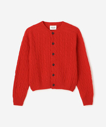 ケーブル」に該当するカーディガン/ボレロ（レッド/赤色系