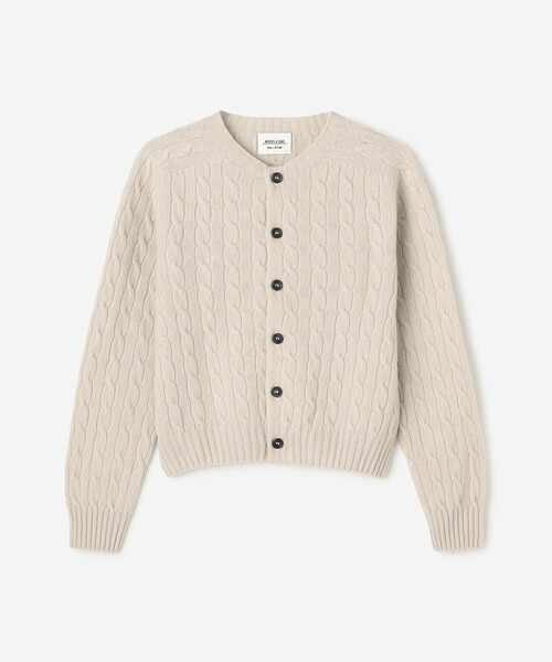 Momo♡ ebure☆ケーブルニットカーディガン MORRIS & SONS | ジーロンラム ケーブルニットカーディガン WOMEN