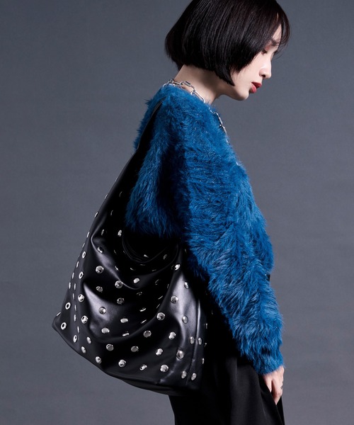 Ellno Loset(エルノロゼット)の「スタッズマルシェバック(トートバッグ・メンズ・ブラック・FREE)」の3枚目の写真
