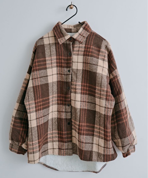 セール】裏起毛 チェック柄 オーバーサイズ シャツ（シャツ/ブラウス