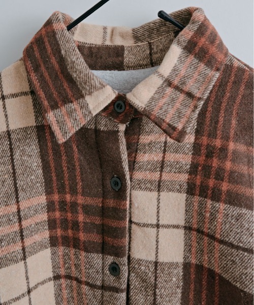 セール】裏起毛 チェック柄 オーバーサイズ シャツ（シャツ/ブラウス