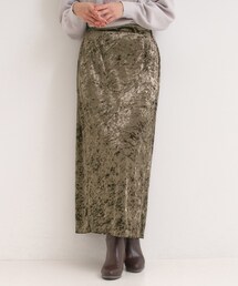 Cutie Blonde | 【S-LL】光沢感が華やかに ベロア調ナロースカート(スカート)